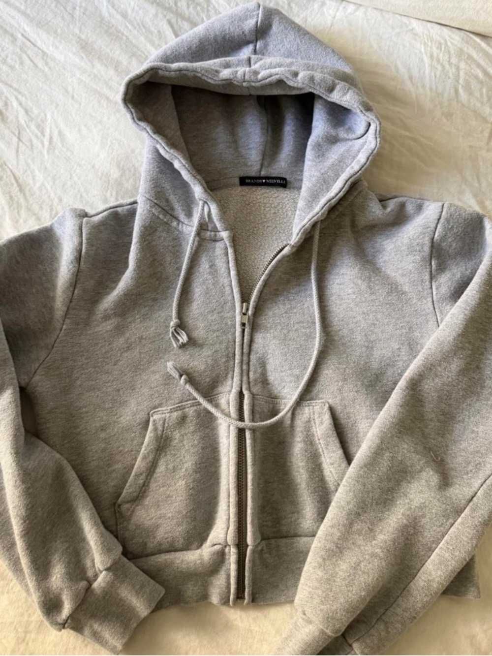 Brandy Melville crystal hoodie in heather grey